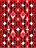 Bold Red Black White Geometric Pattern Rug