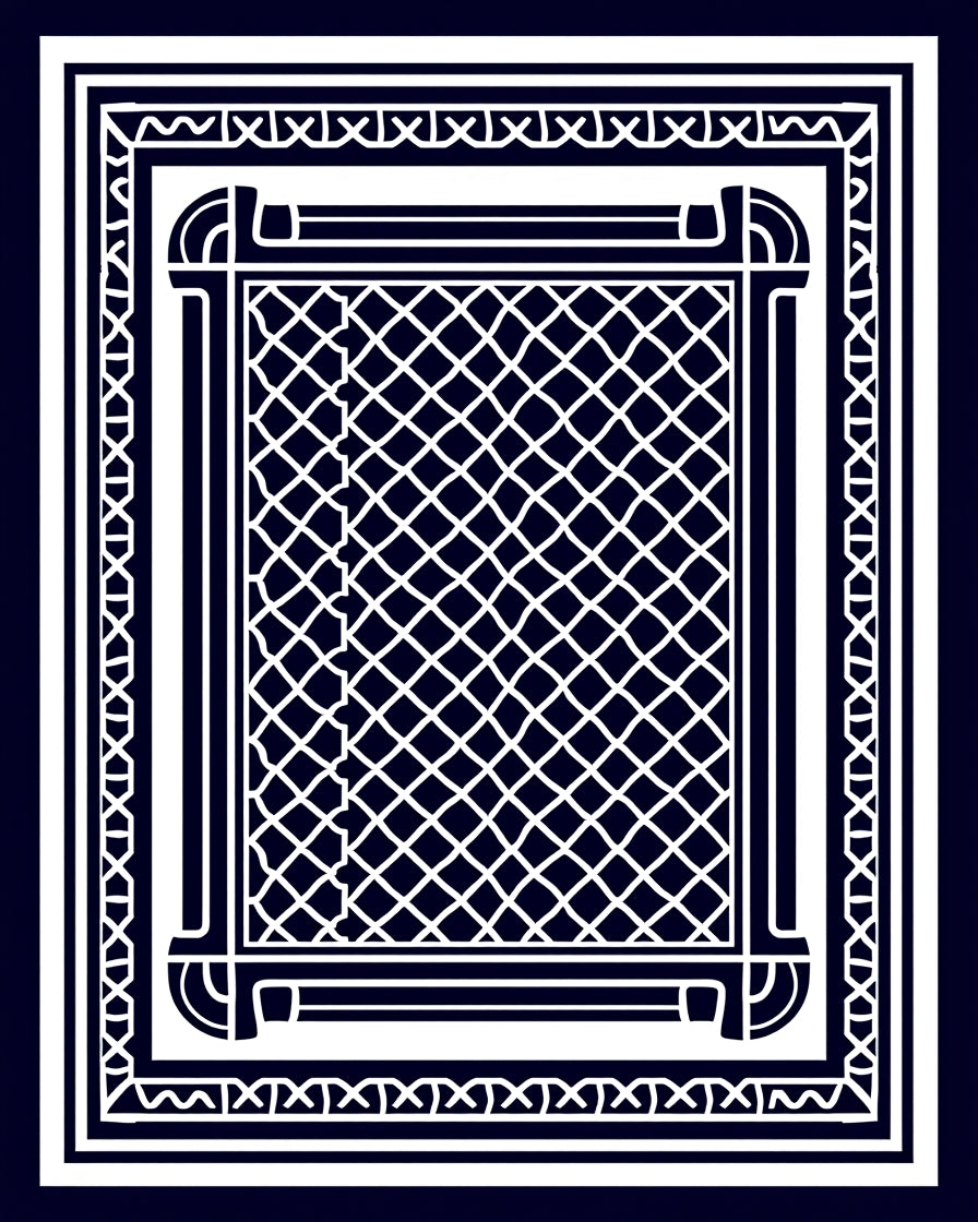 Classic Geometric Lattice Design Rug