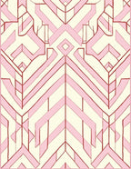 Geometric Pink Cream Art Deco Design Rug