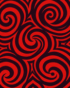 Bold Red Swirl Pattern Design Rug