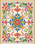 Vibrant Floral Medallion Inspired Pattern Rug