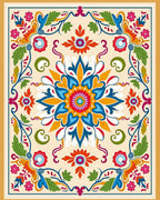 Vibrant Floral Medallion Inspired Pattern Rug