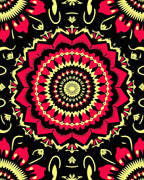 Radiant Mandala Design with Heart Petals Rug