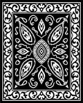 Monochromatic Paisley Leaf Pattern Rug