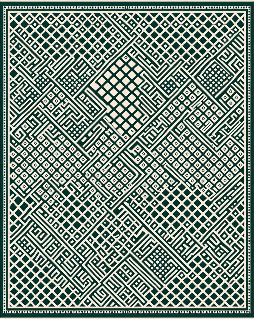 Geometric Maze Pattern Rug