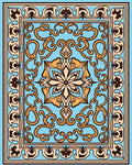 Orange Golden Floral Ornament Rug