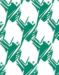 Teal White Abstract Pattern Rug