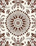 Rich Brown Floral Mandala Pattern Rug