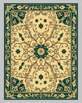 Elegant Floral Vine and Swirl Design Rug