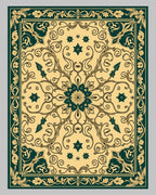 Elegant Floral Vine and Swirl Design Rug