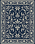 Elegant Ivory Swirl Floral Classic Design Rug