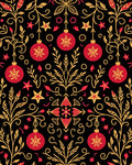 Red and Gold Ornament Floral Vines Rug