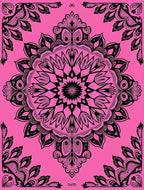 Bold Pink Ornamental Mandala Pattern Rug