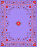 Floral Vine Mandala With Purple Accents Rug