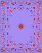 Floral Vine Mandala With Purple Accents Rug