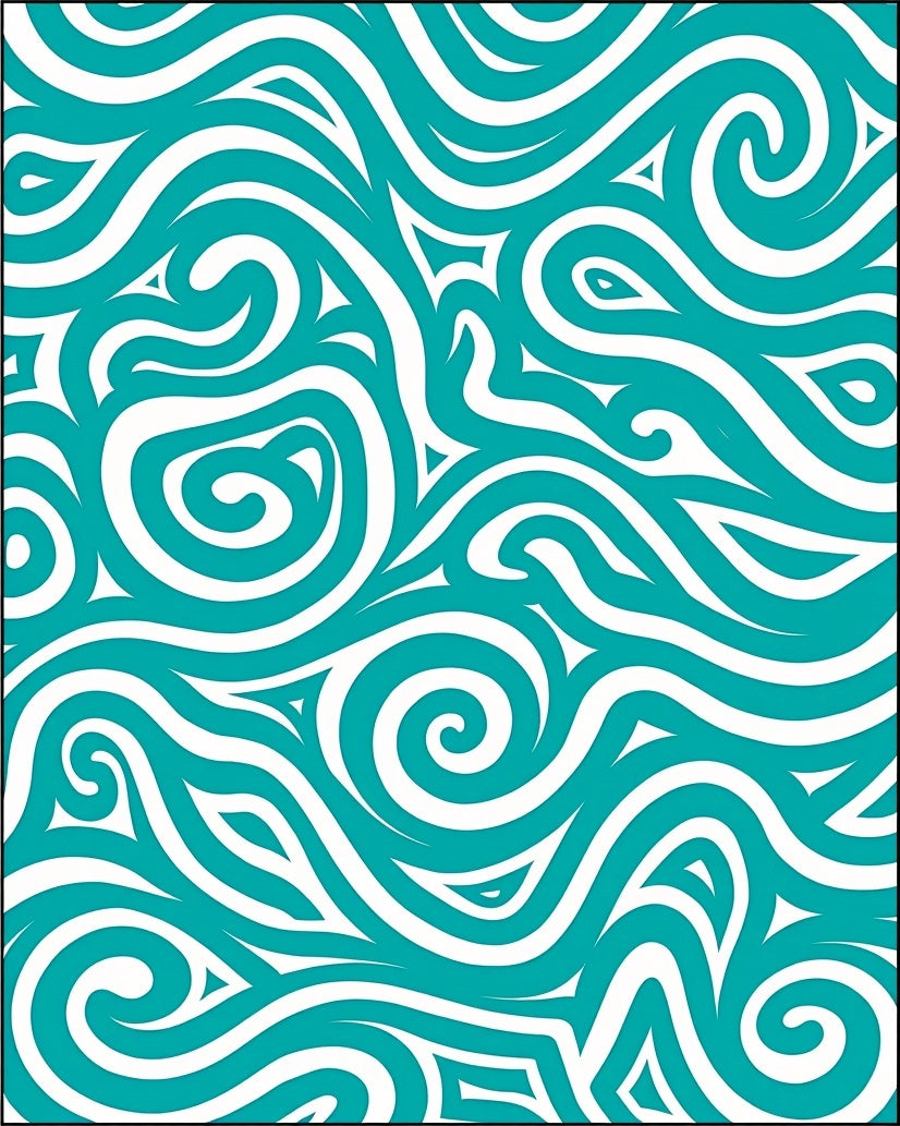 Turquoise Abstract Swirl Pattern Rug