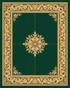 Rich Green And Gold Scroll Rug