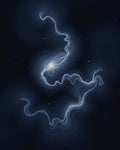 Nebulous Swirls And Stars Design Rug