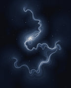 Nebulous Swirls And Stars Design Rug