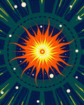 Cosmic Sun Radiant Burst Pattern Rug