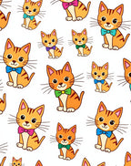 Cute Orange Cats with Bow Ties Pattern Rug