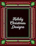 Festive Red Green Swirl Candy Cane Frame Rug