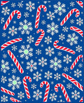 Christmas Candy Cane Snowflake Repeat Rug