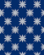 Deep Blue Snowflake Mandala Repeat Rug