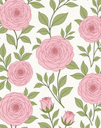 Pink Floral Garden Pattern Rug