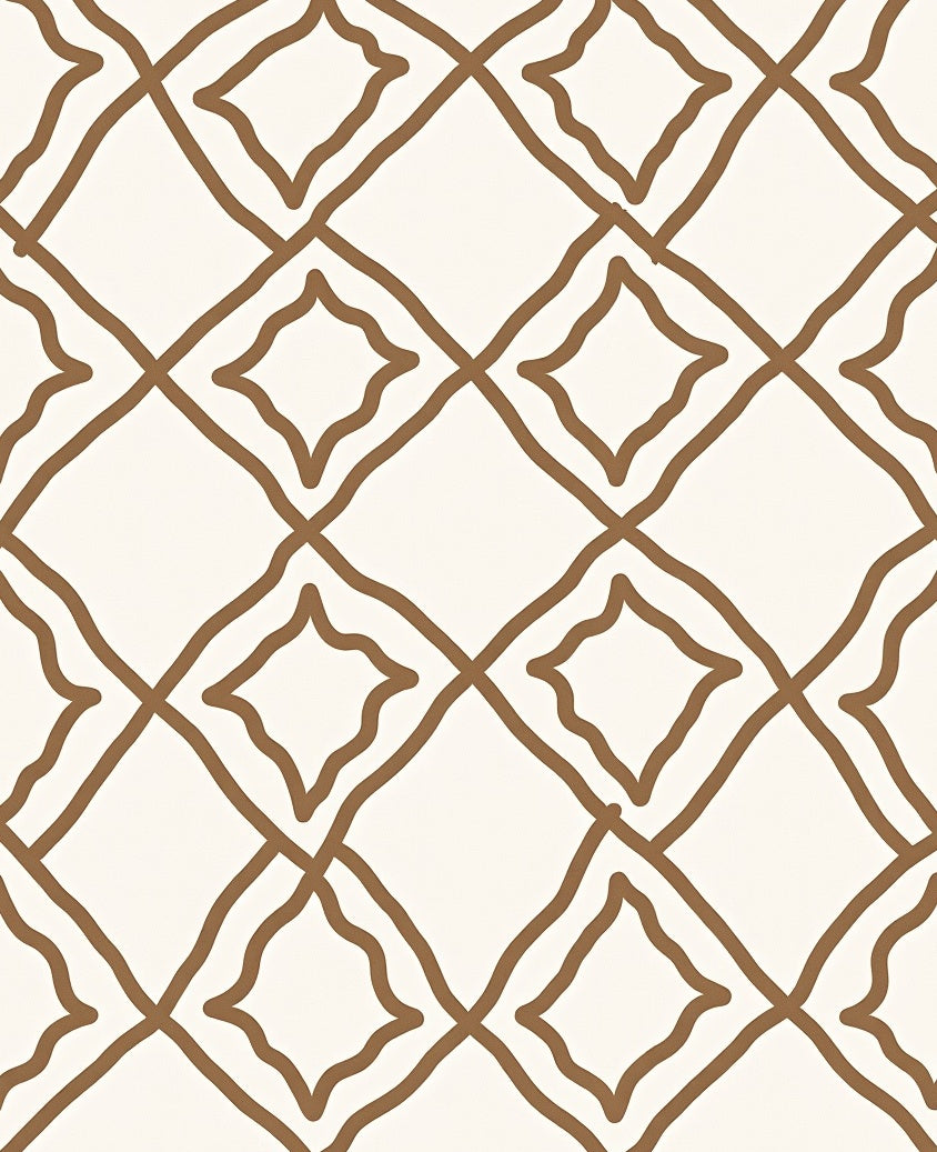 Hand Drawn Diamond Lattice Pattern Rug