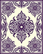 Elegant Floral Damask Pattern Rug