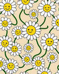 Daisy Smiley Faces Retro Design Rug