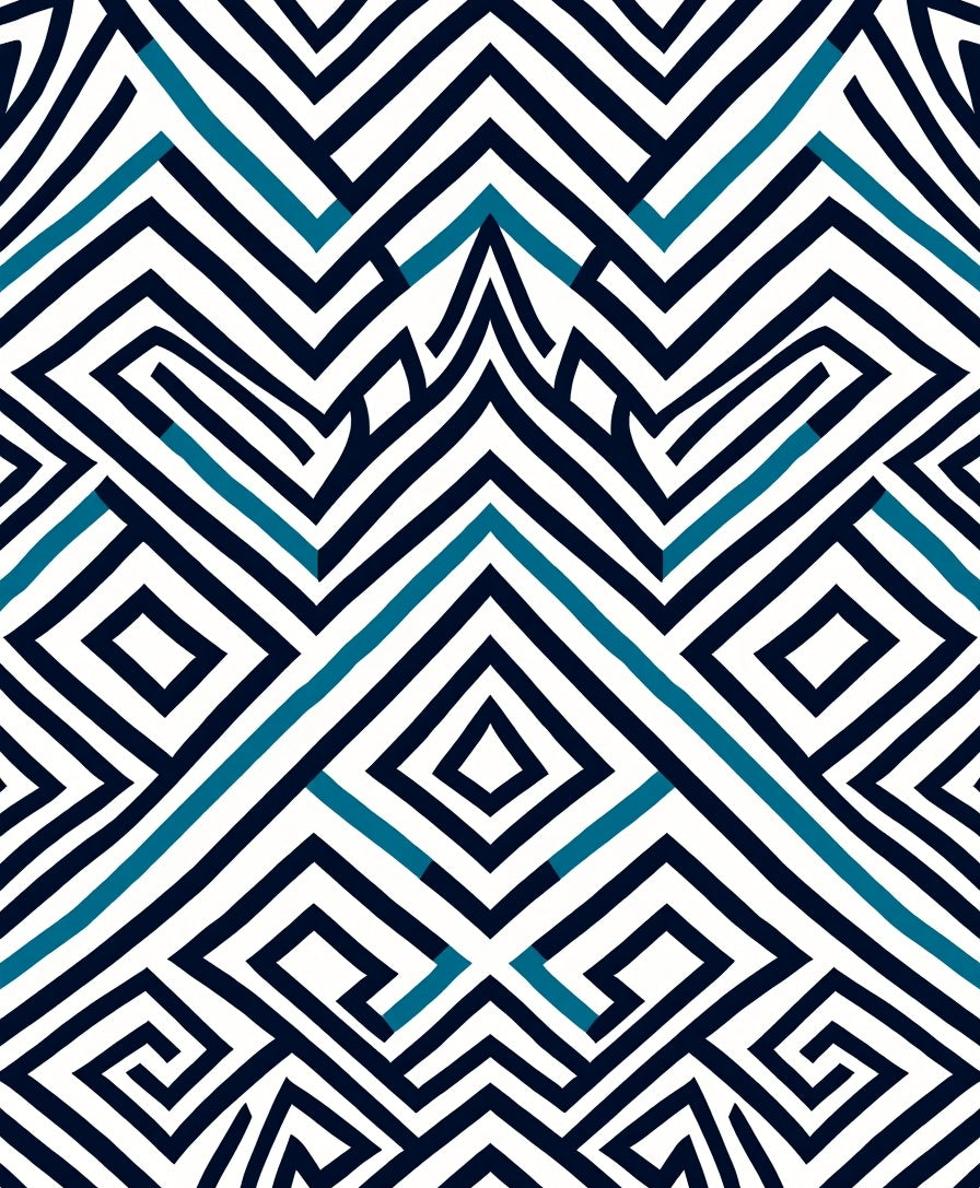 Bold Geometric Maze Pattern Rug
