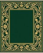 Elegant Gold Floral Border Design Rug
