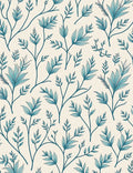 Botanical Vining Pattern With A Teal Hue Rug