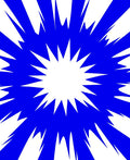 Blue Stretched Starburst Pattern Rug