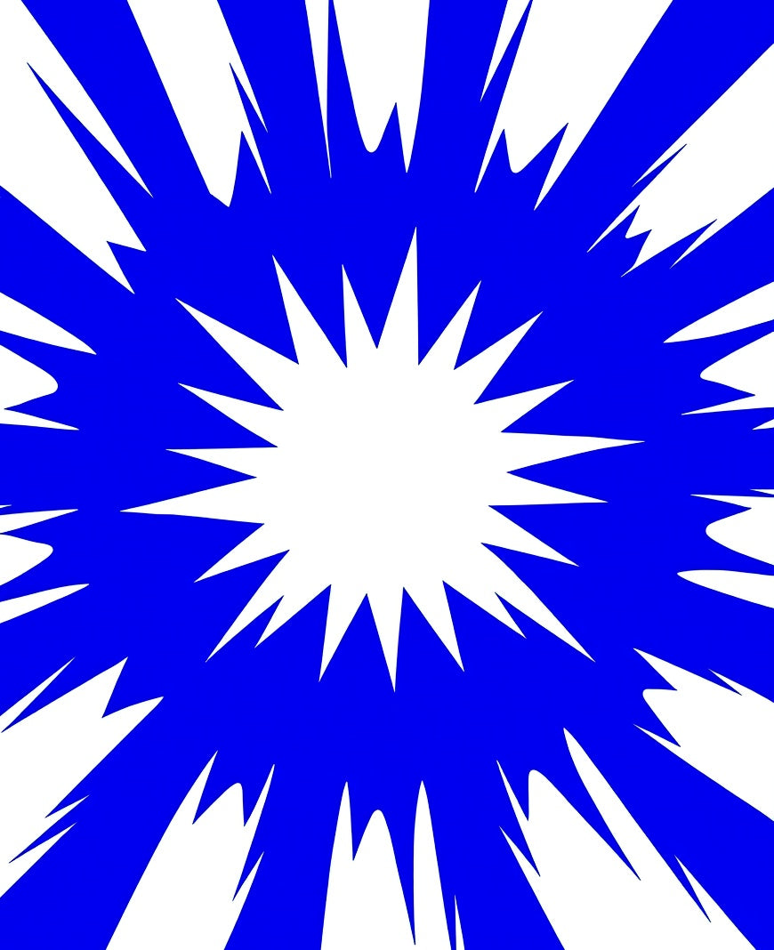 Blue Stretched Starburst Pattern Rug