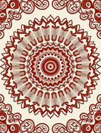 Ornate Radial Red Floral Design Rug