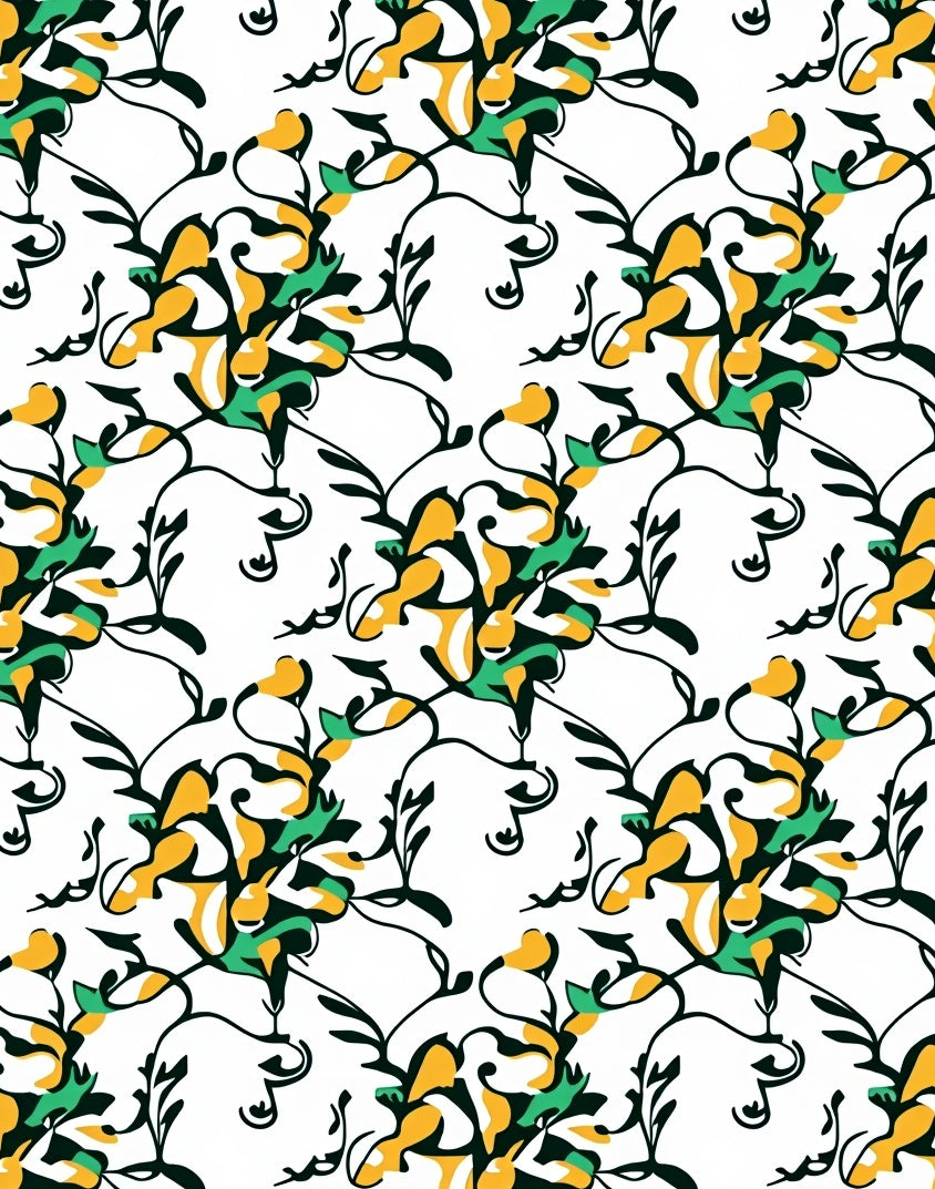 Abstract Floral Vines Pattern Rug