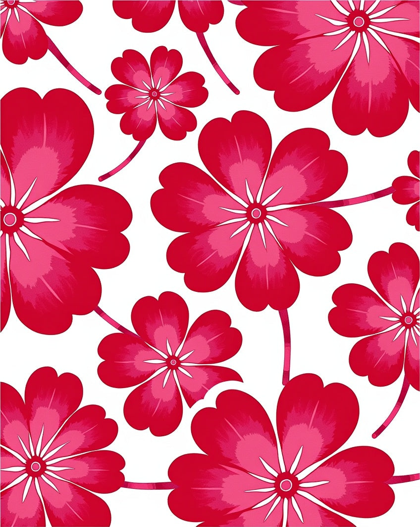 Vibrant Pink Floral Pattern Rug