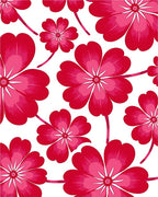 Vibrant Pink Floral Pattern Rug