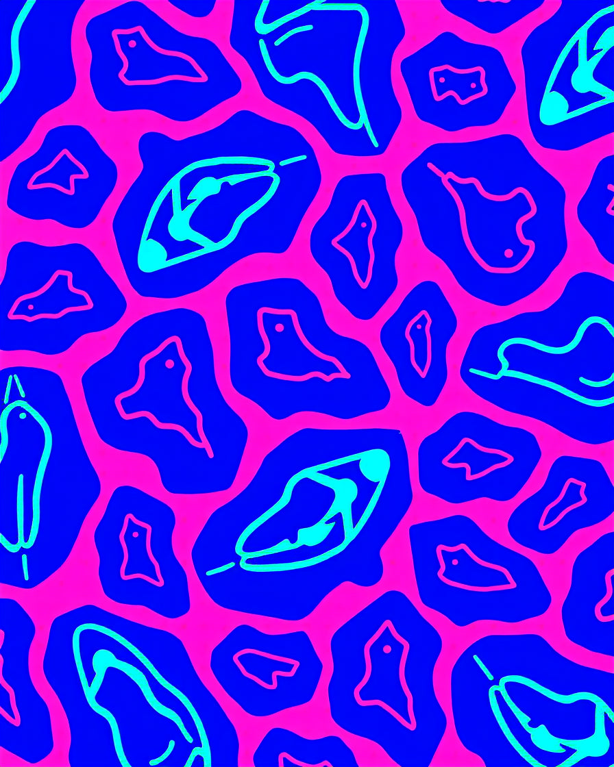 Abstract Blob Outline Pattern Rug