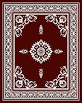 Ornate Floral Medallion Vine Border Rug