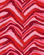Bold Red Pink Brushstroke Stripe Rug