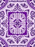 Royal Purple Floral Scroll Pattern Rug
