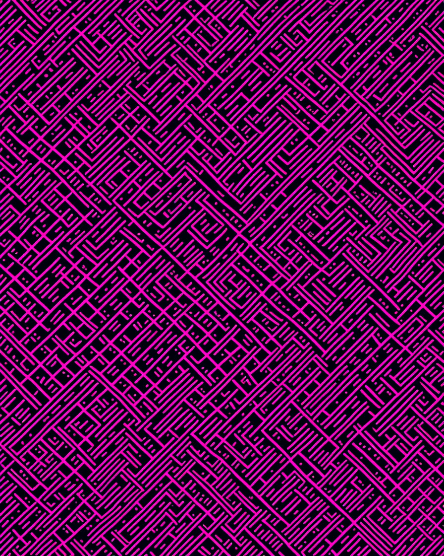 Pink Geometric Maze Pattern Design Rug