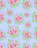 Pink And Purple Floral Swirl Pattern Rug