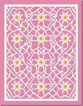 Pink Floral Lattice Pattern Rug