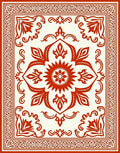 Classic Red Floral Medallion Border Rug