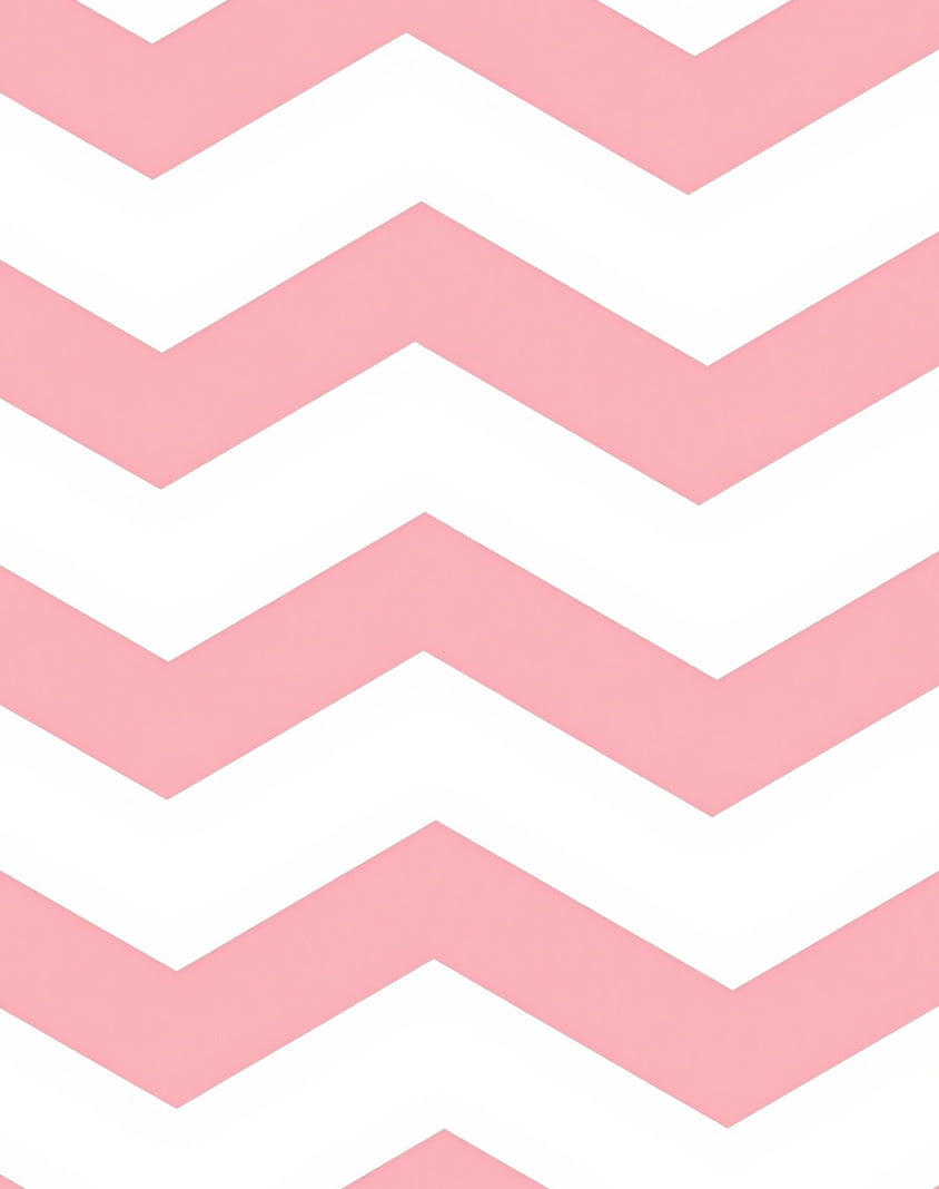 Pink White Classic Chevron Pattern Rug